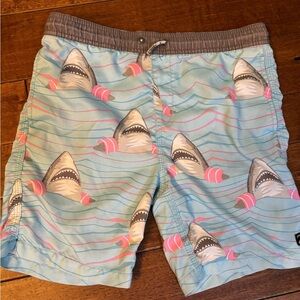 Billabong boys sz medium SHARK Print Swim Shorts